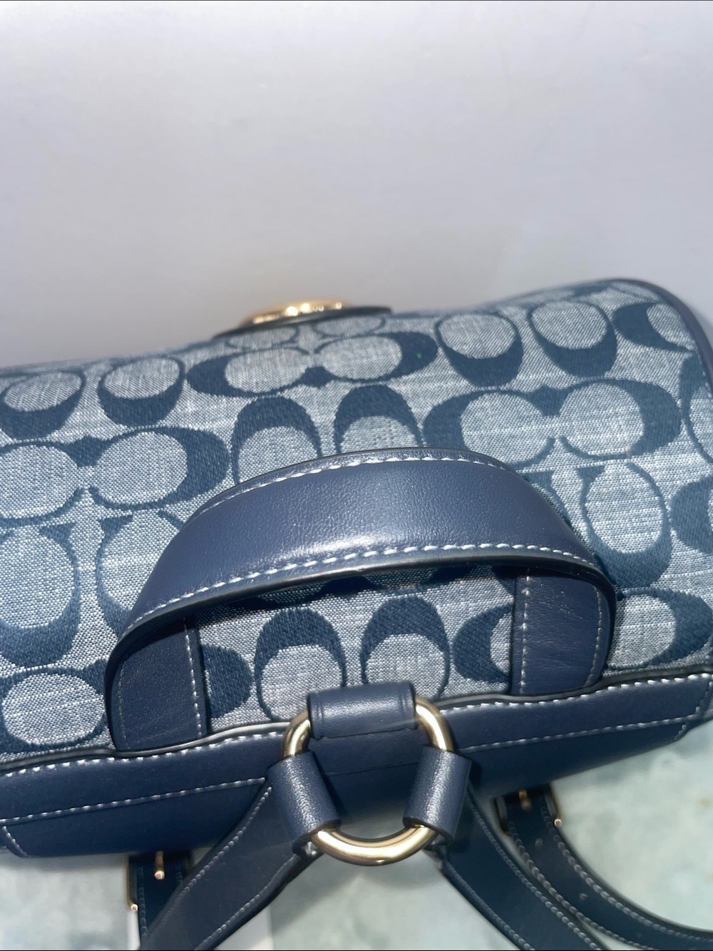 NWOT Coach ‘Kleo’ Signature Chambray Backpack - Picture 6 of 14